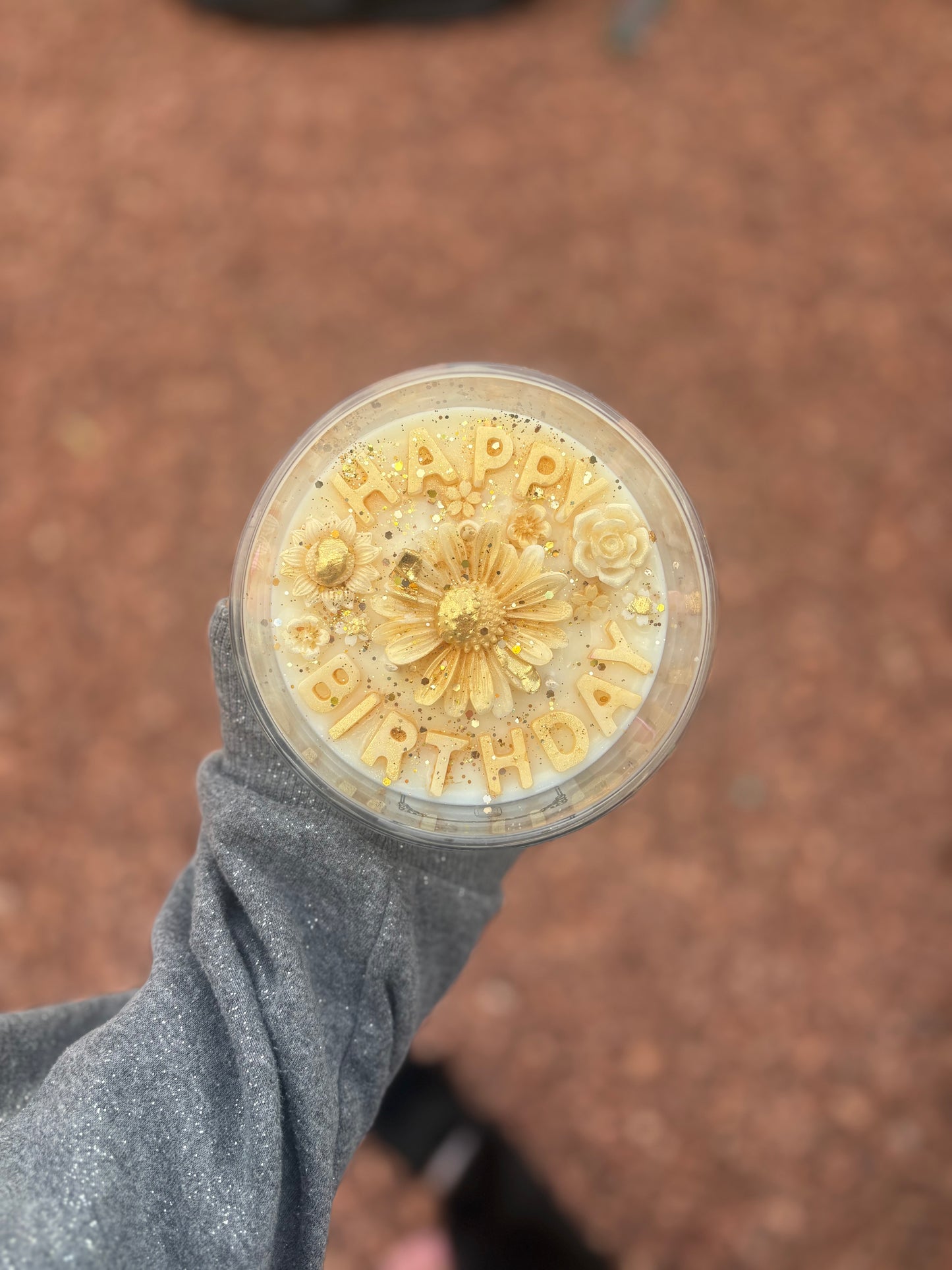 Rustic Luxury Flower Birthday Kandle