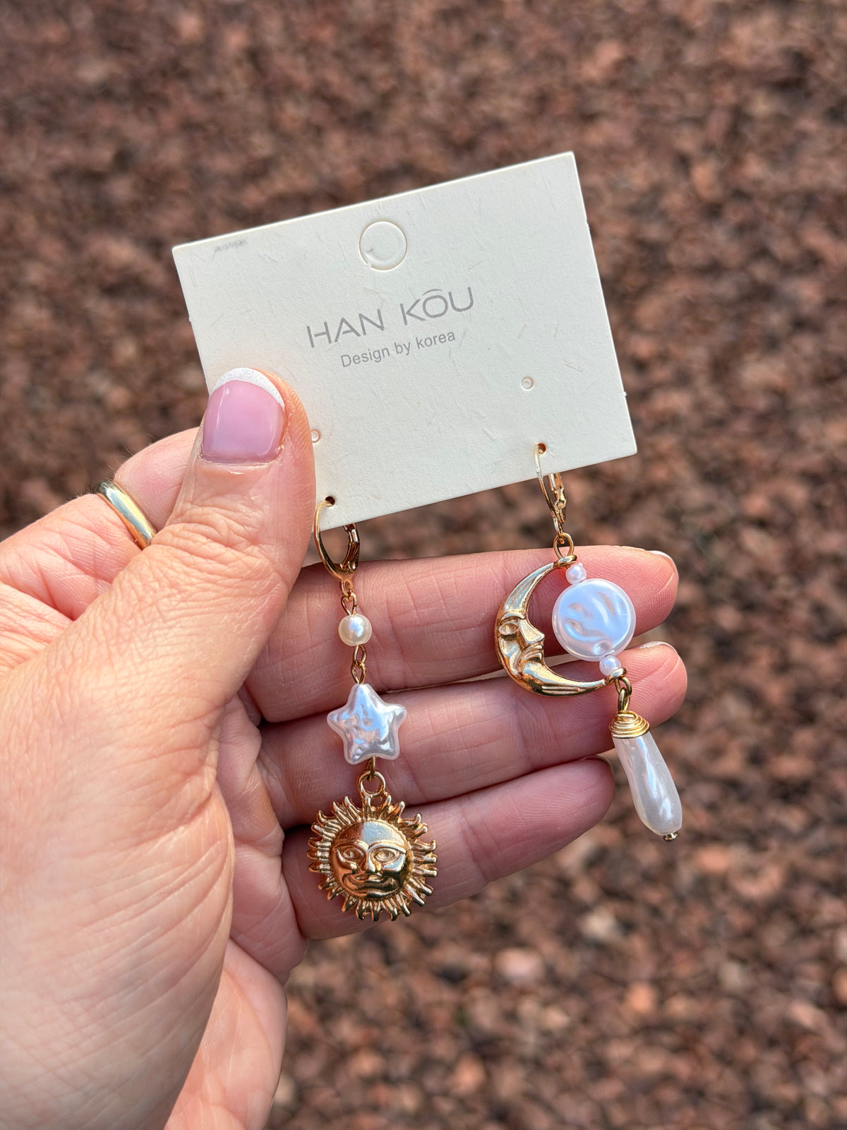 Celestial Sun & Moon Pearl Drop Earrings π
