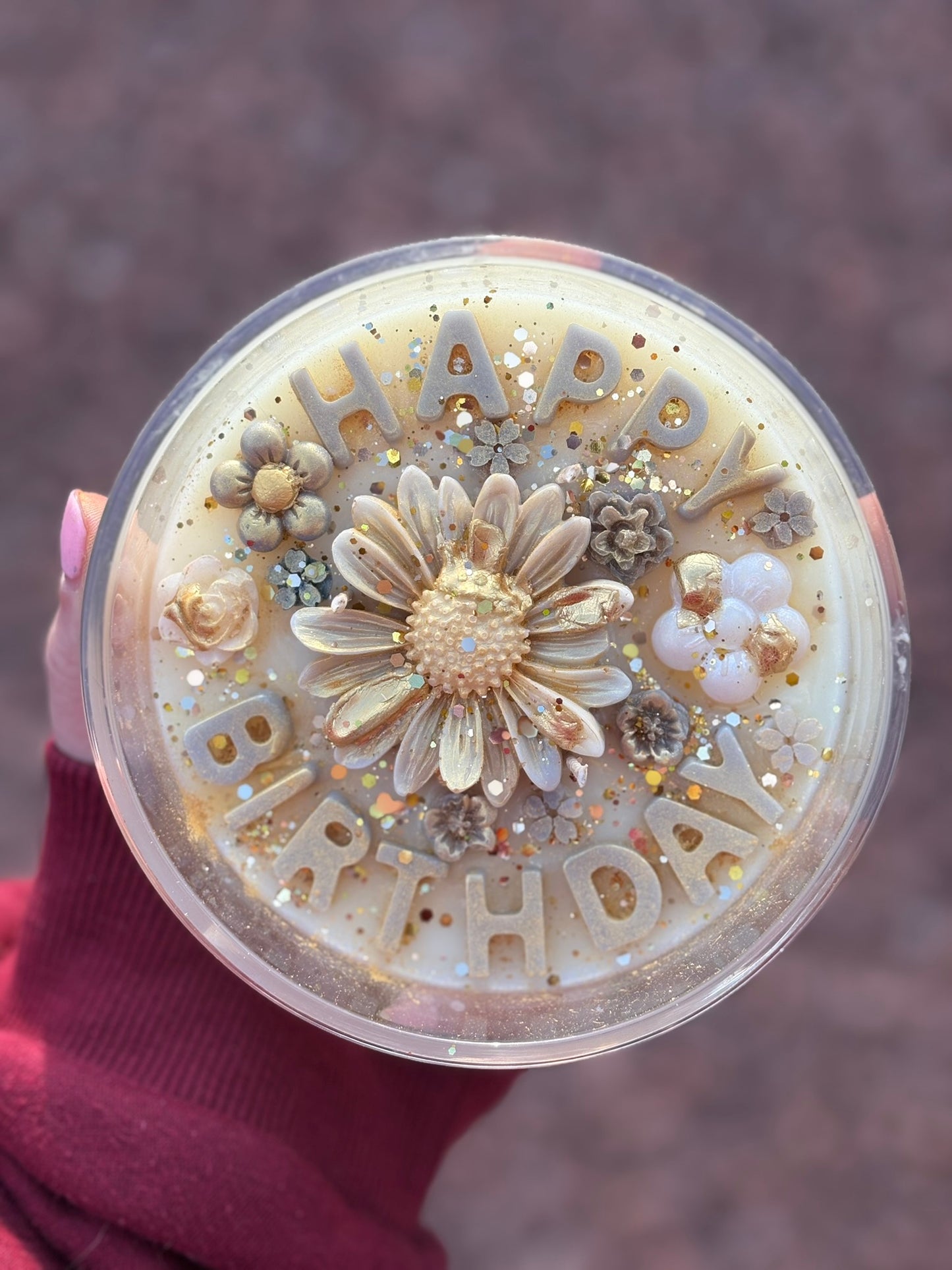 Rustic Luxury Flower Birthday Kandle
