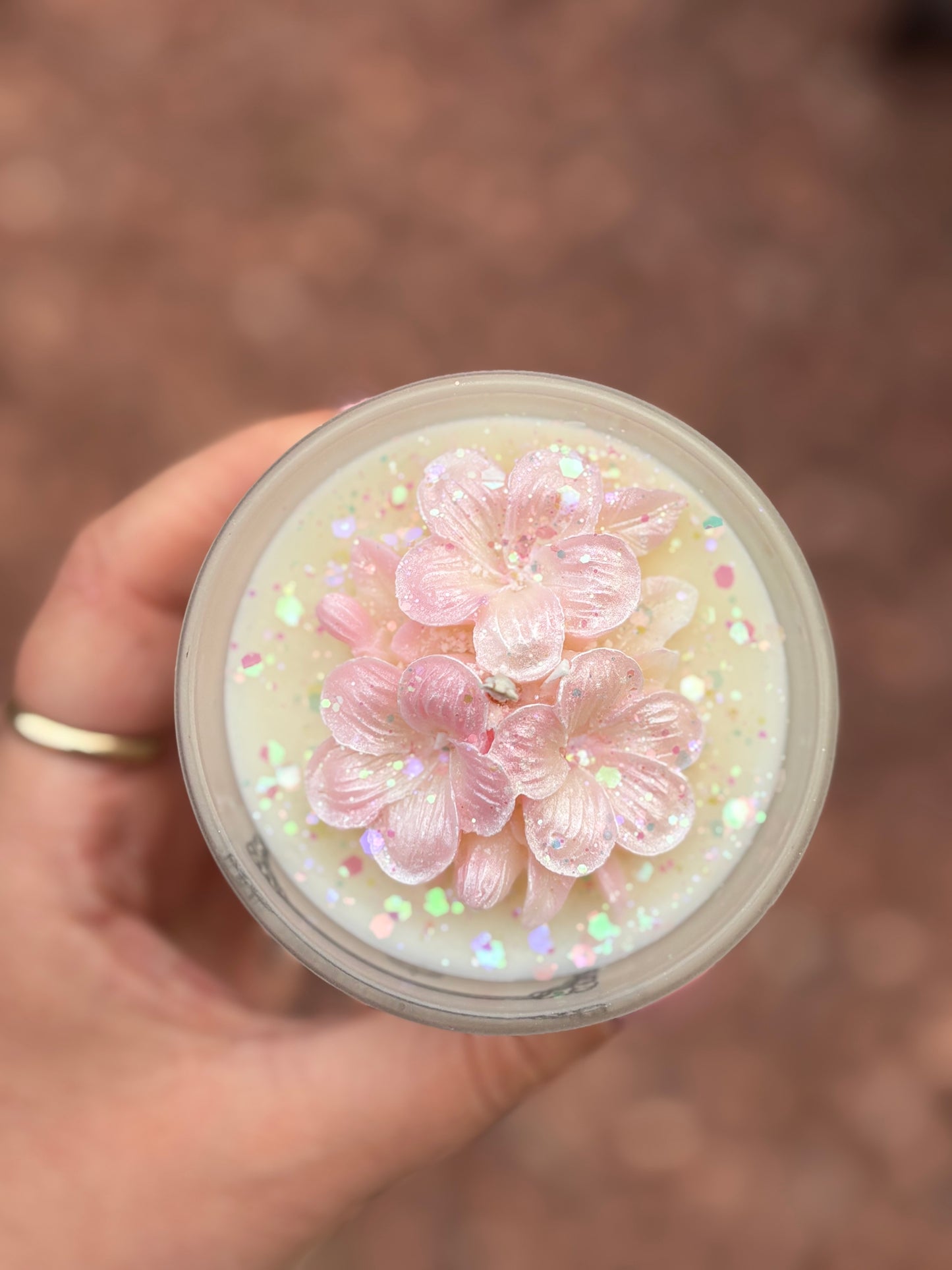 Floral Kandle in miniature jar