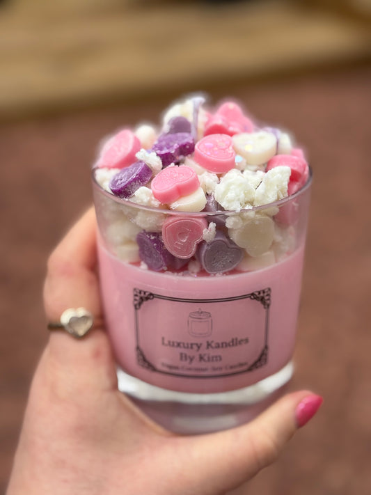 Crumble Love Heart Candle in Medium Jar