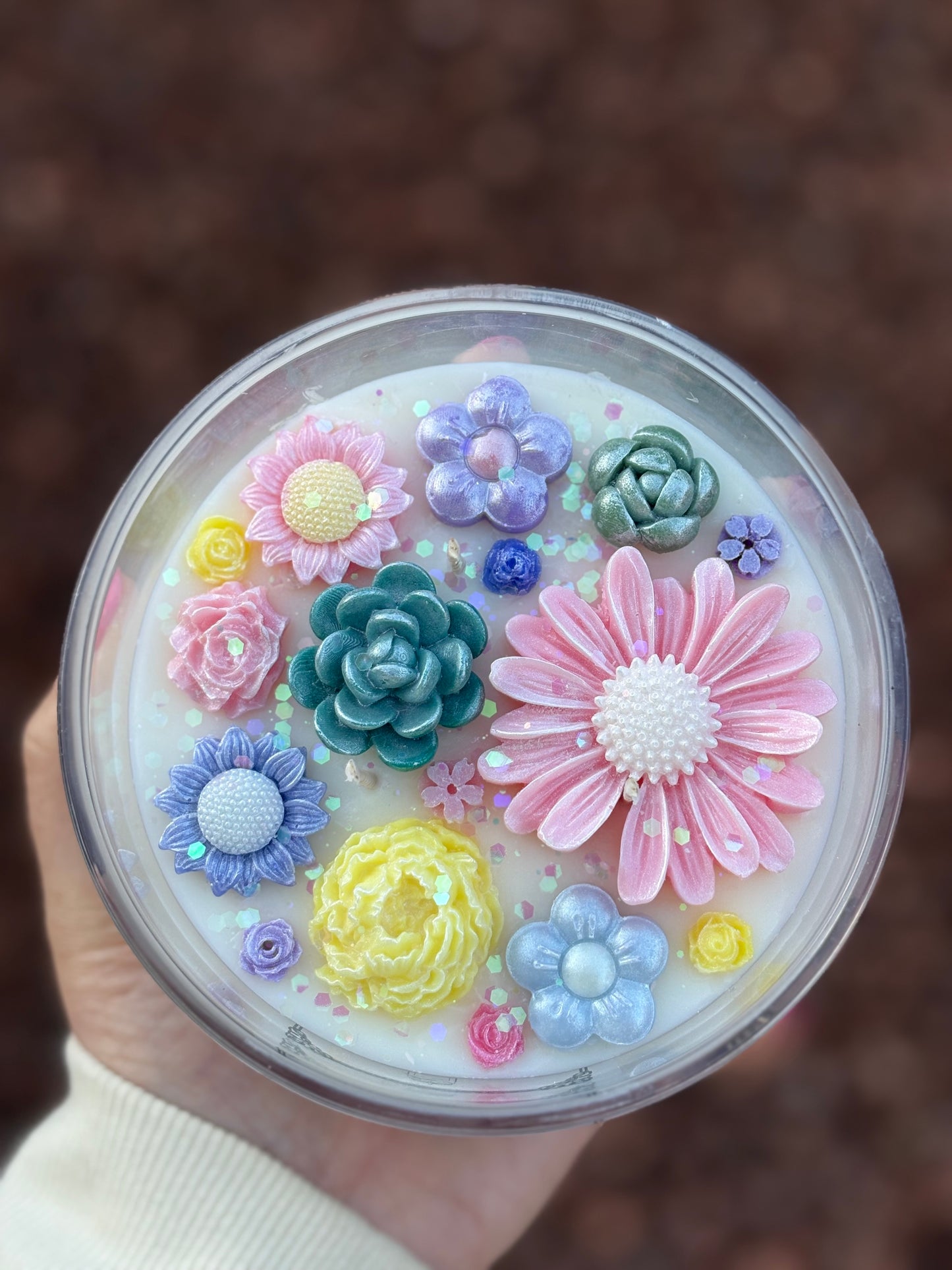 Flower Kandle in Large Jar