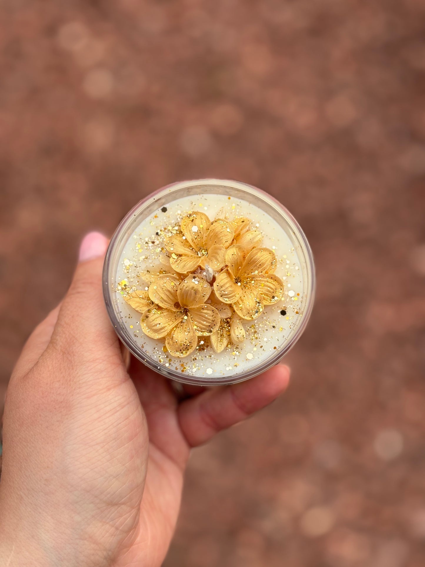 Floral Kandle in miniature jar