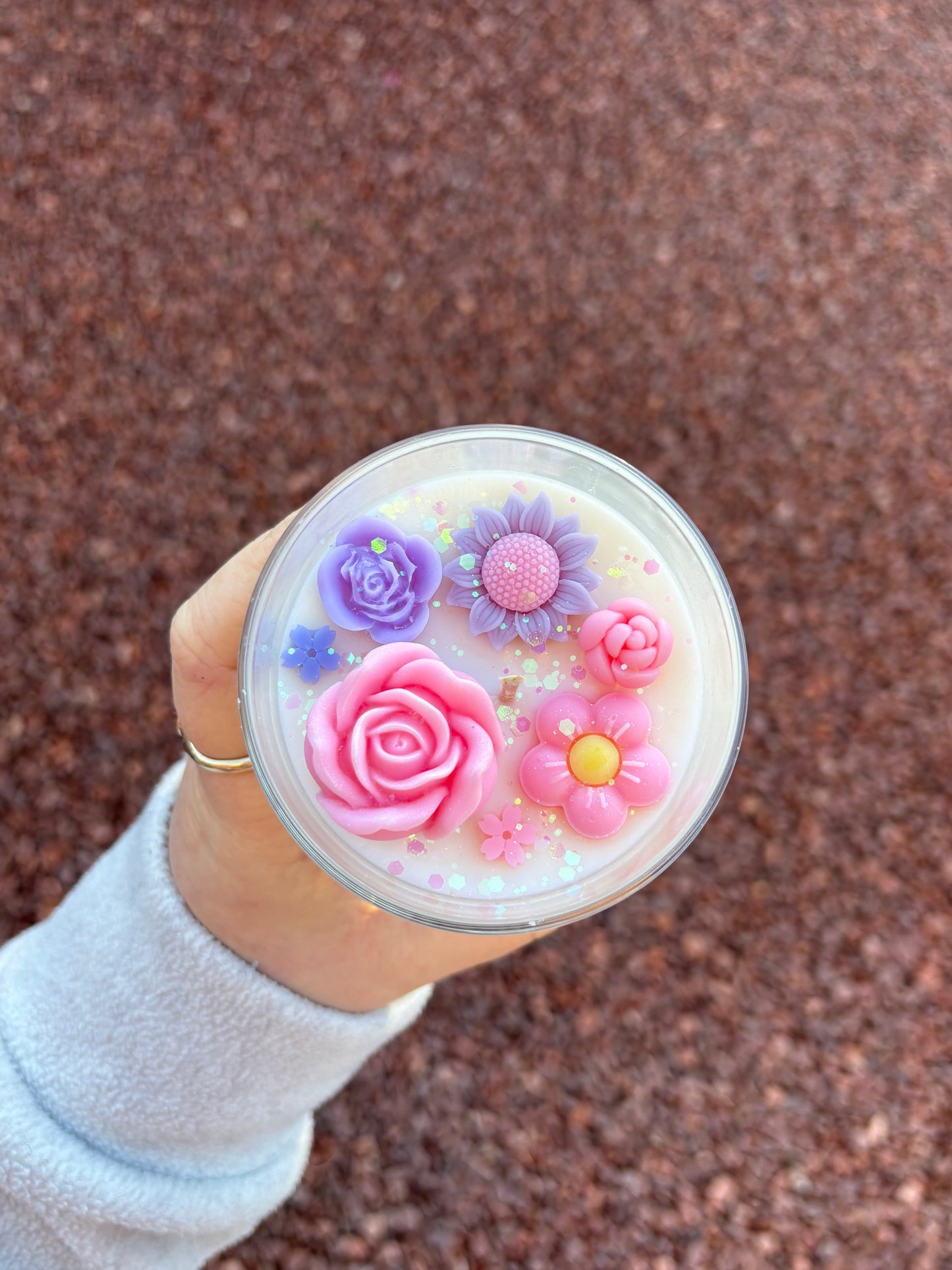 Flower Kandle in Medium Jar