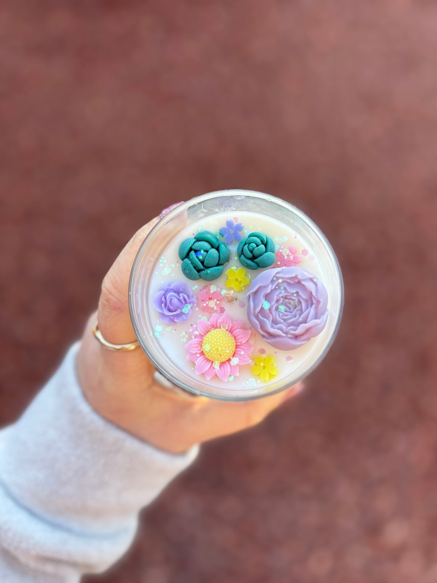 Flower Kandle in Medium Jar