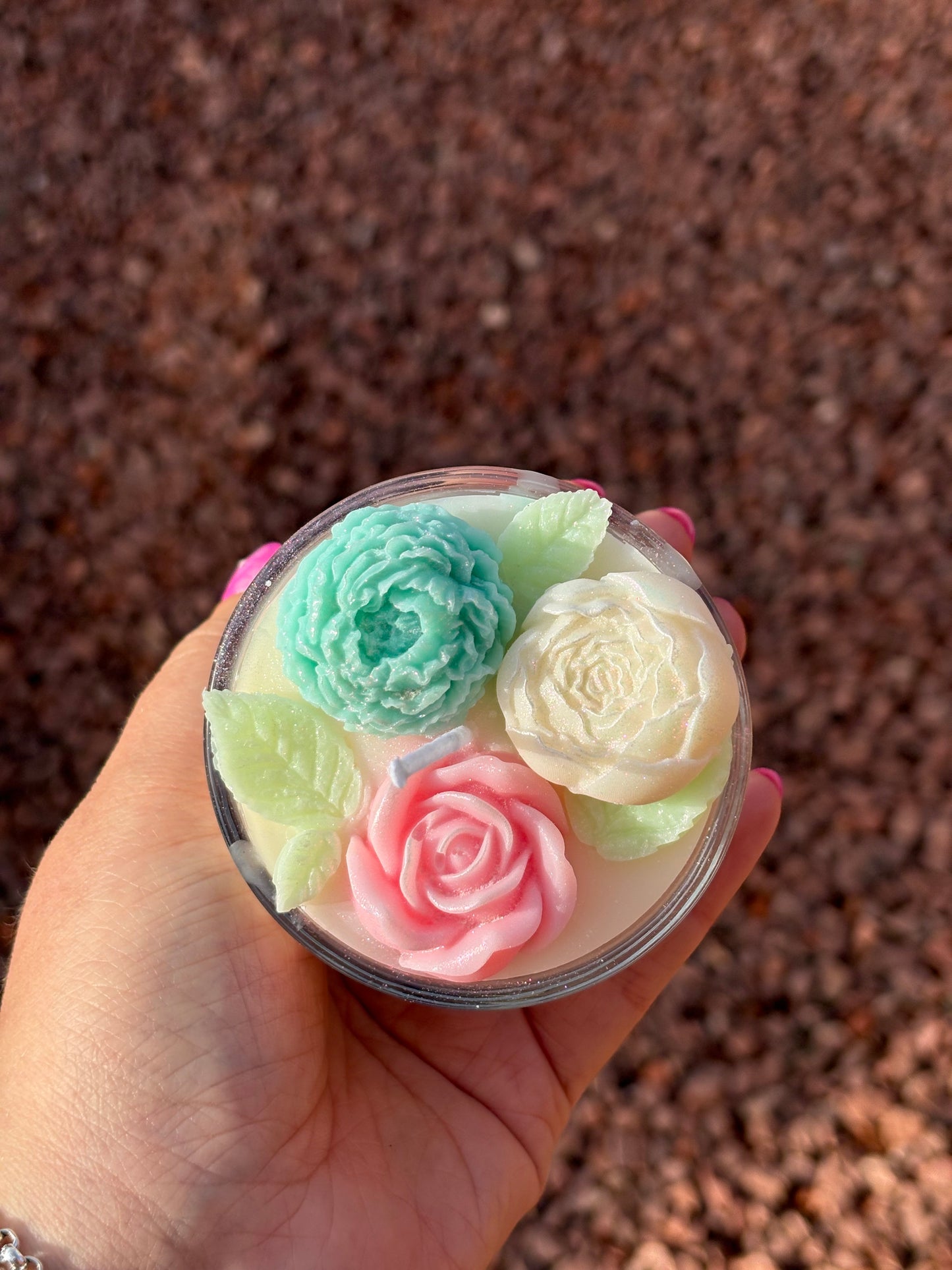 Flower Kandle in Mini Jar