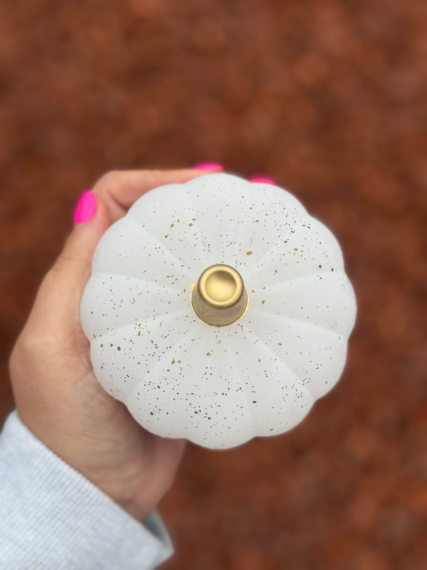 Small White & Gold Pumpkin Kandle