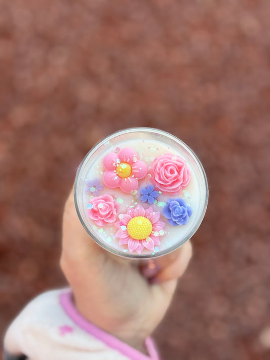 Flower Kandle in Small Jar