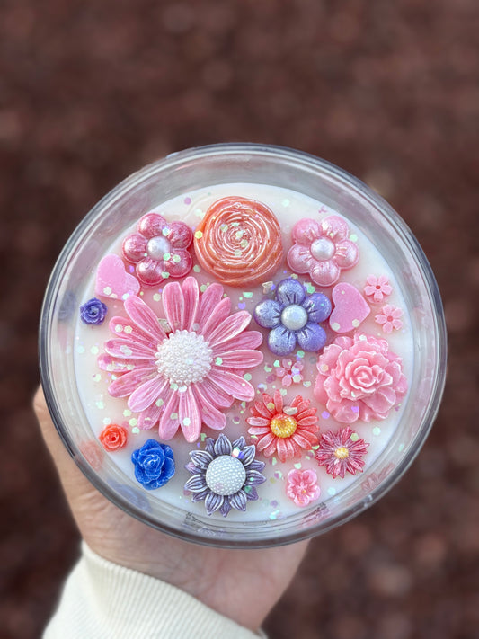 Flower Kandle in Large Jar