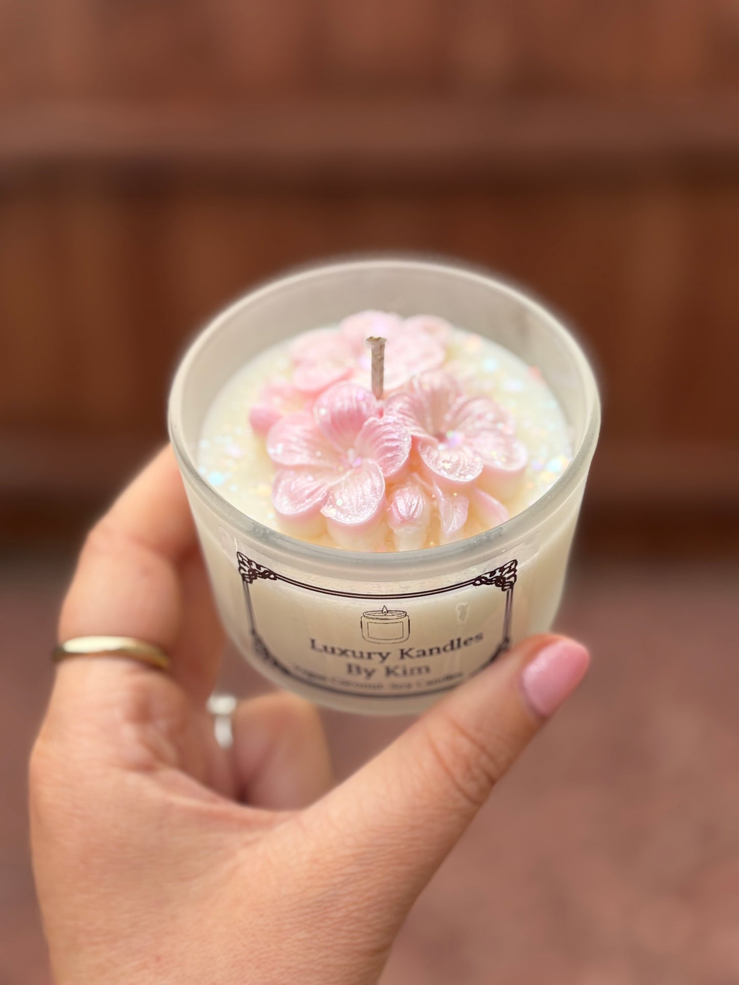 Floral Kandle in miniature jar