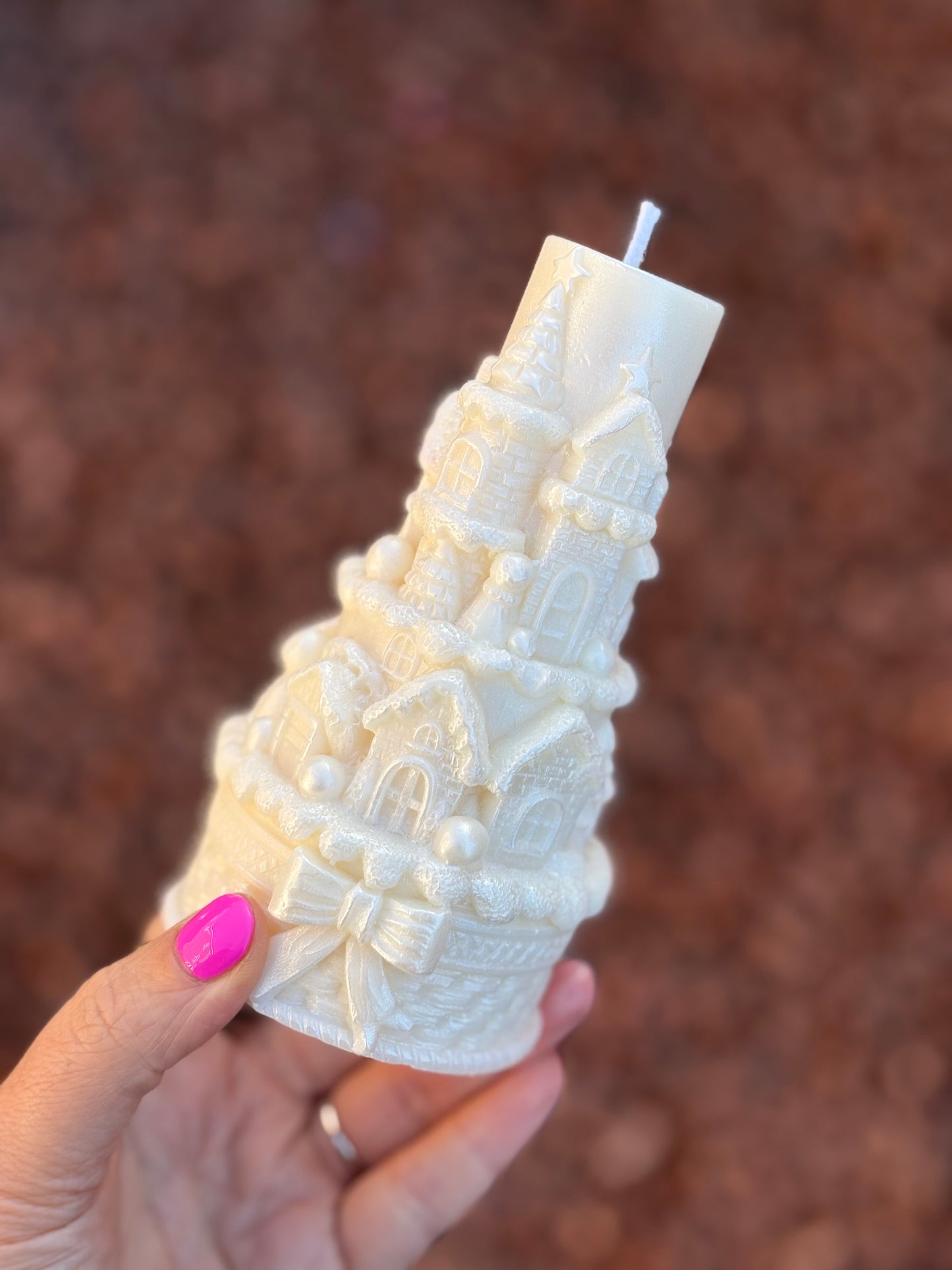 Winter scene Pillar Kandle