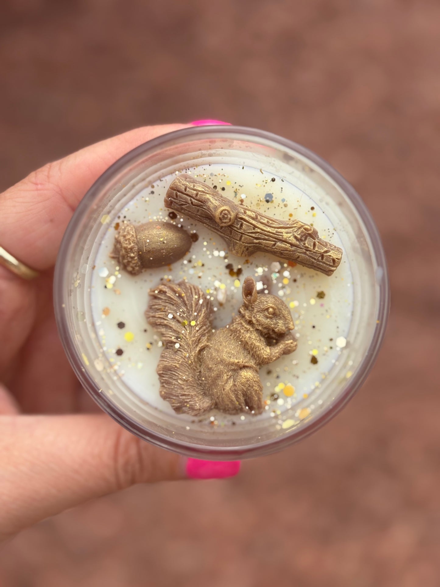 Autumn Squirrel Kandle in Miniature Jar