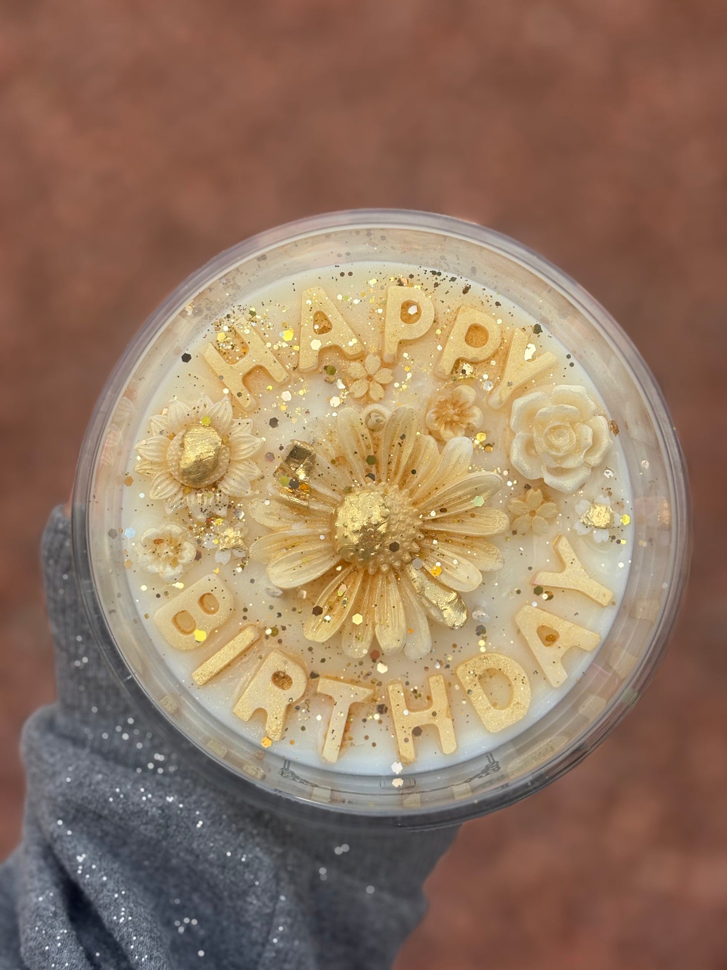 Rustic Luxury Flower Birthday Kandle