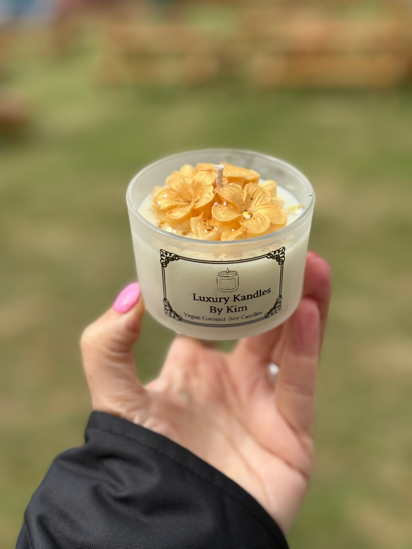 Floral Kandle in miniature jar