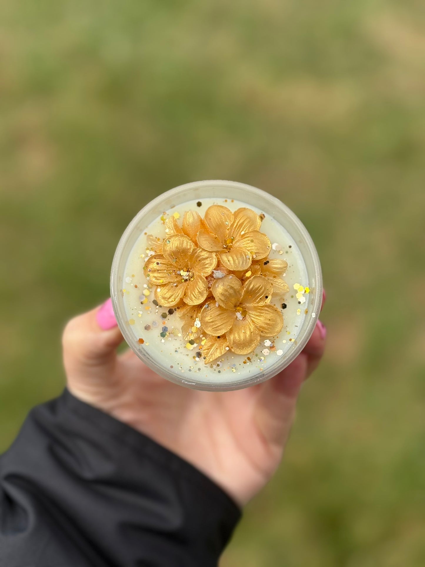 Floral Kandle in miniature jar