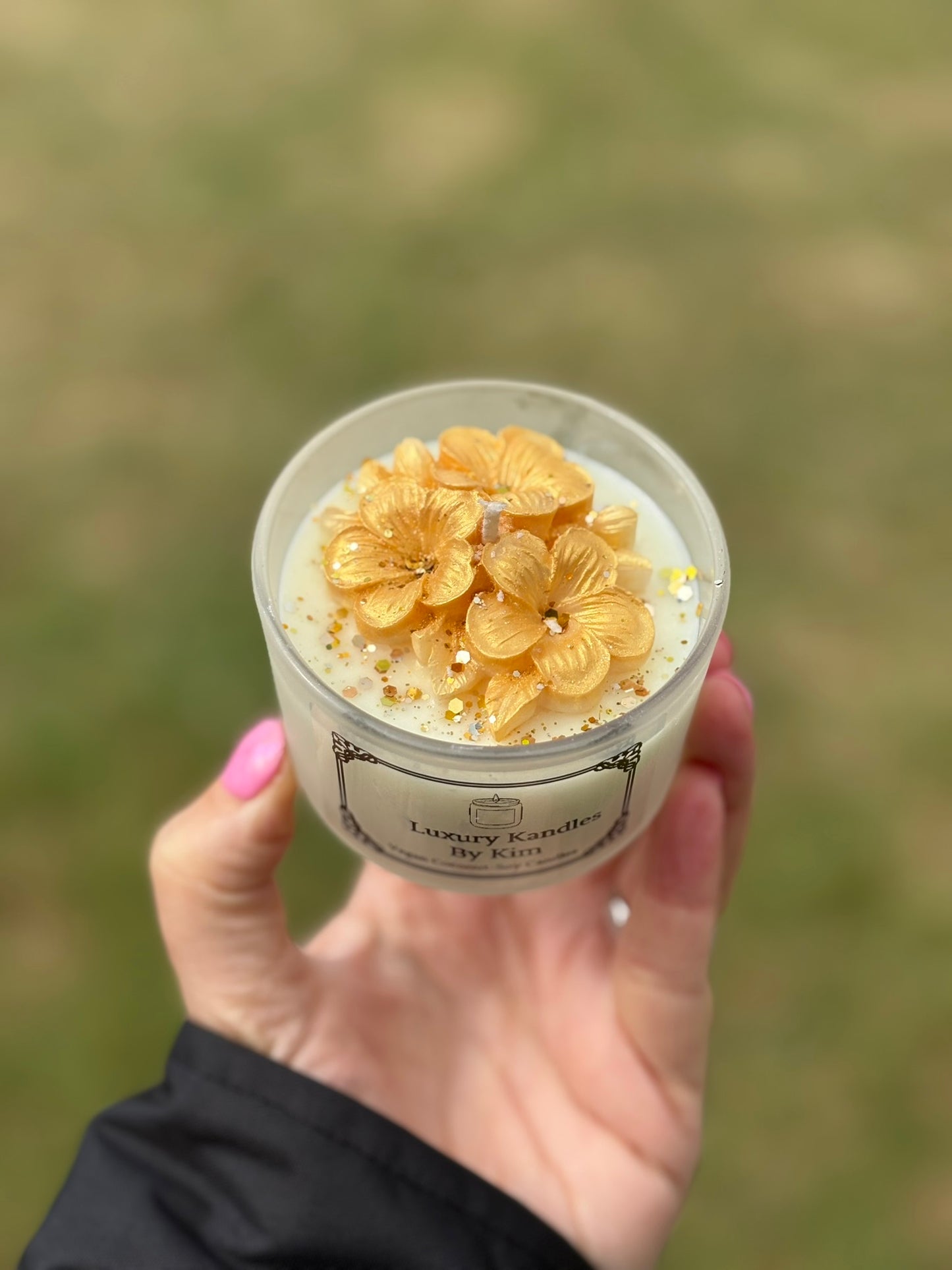 Floral Kandle in miniature jar