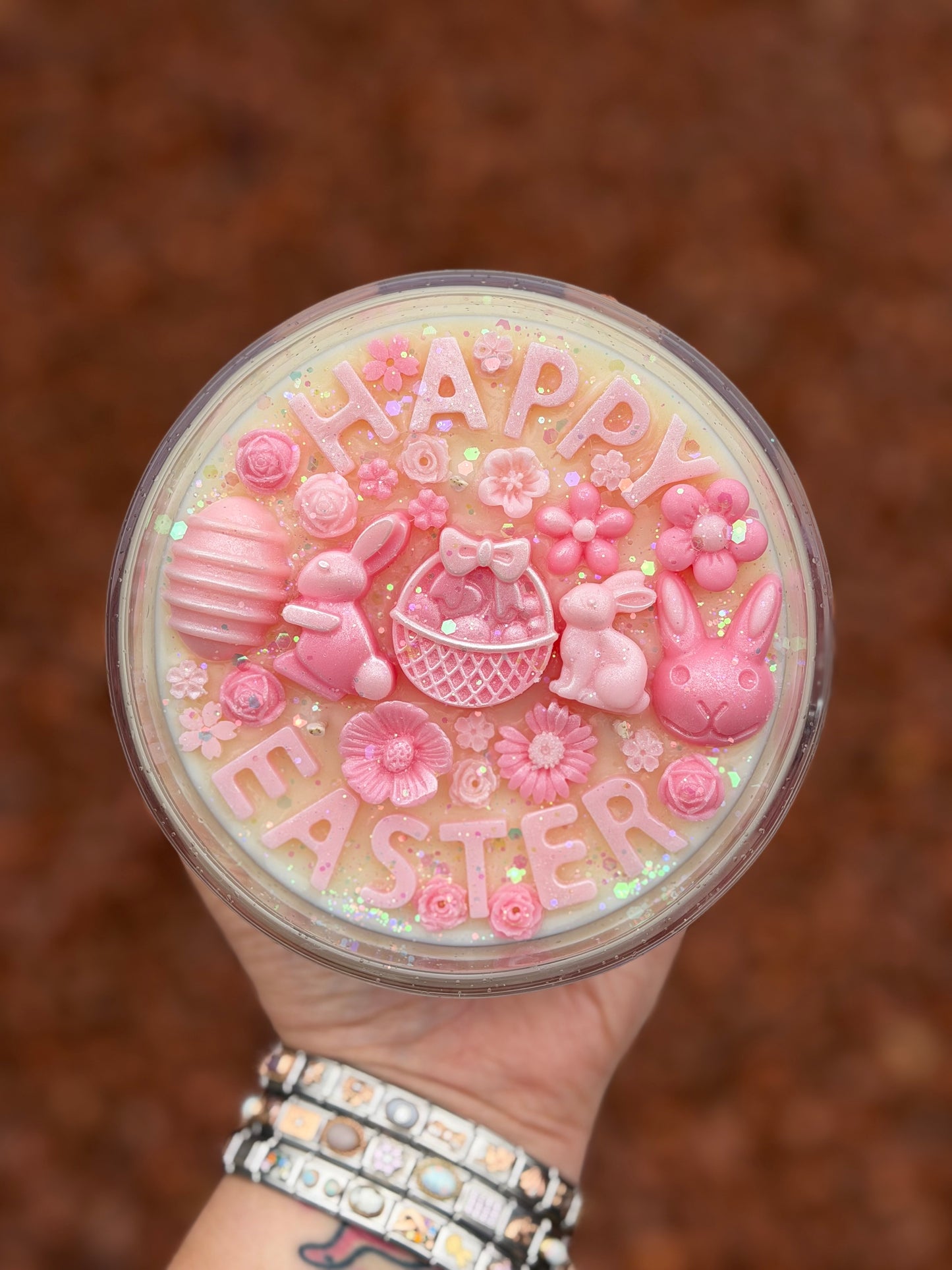 Happy Easter Candle in Large Jar