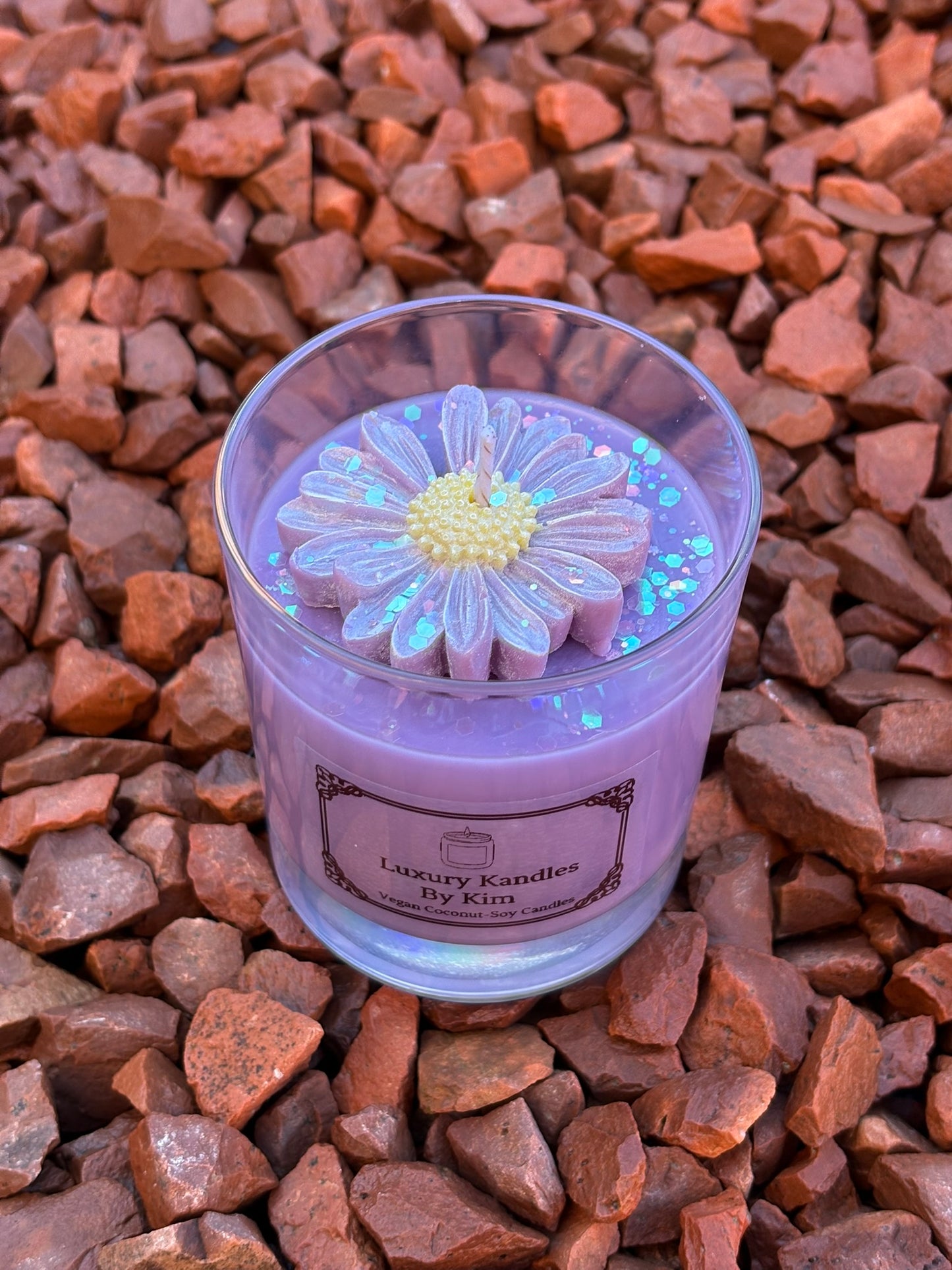 Flower Wick Kandle in Medium Jar