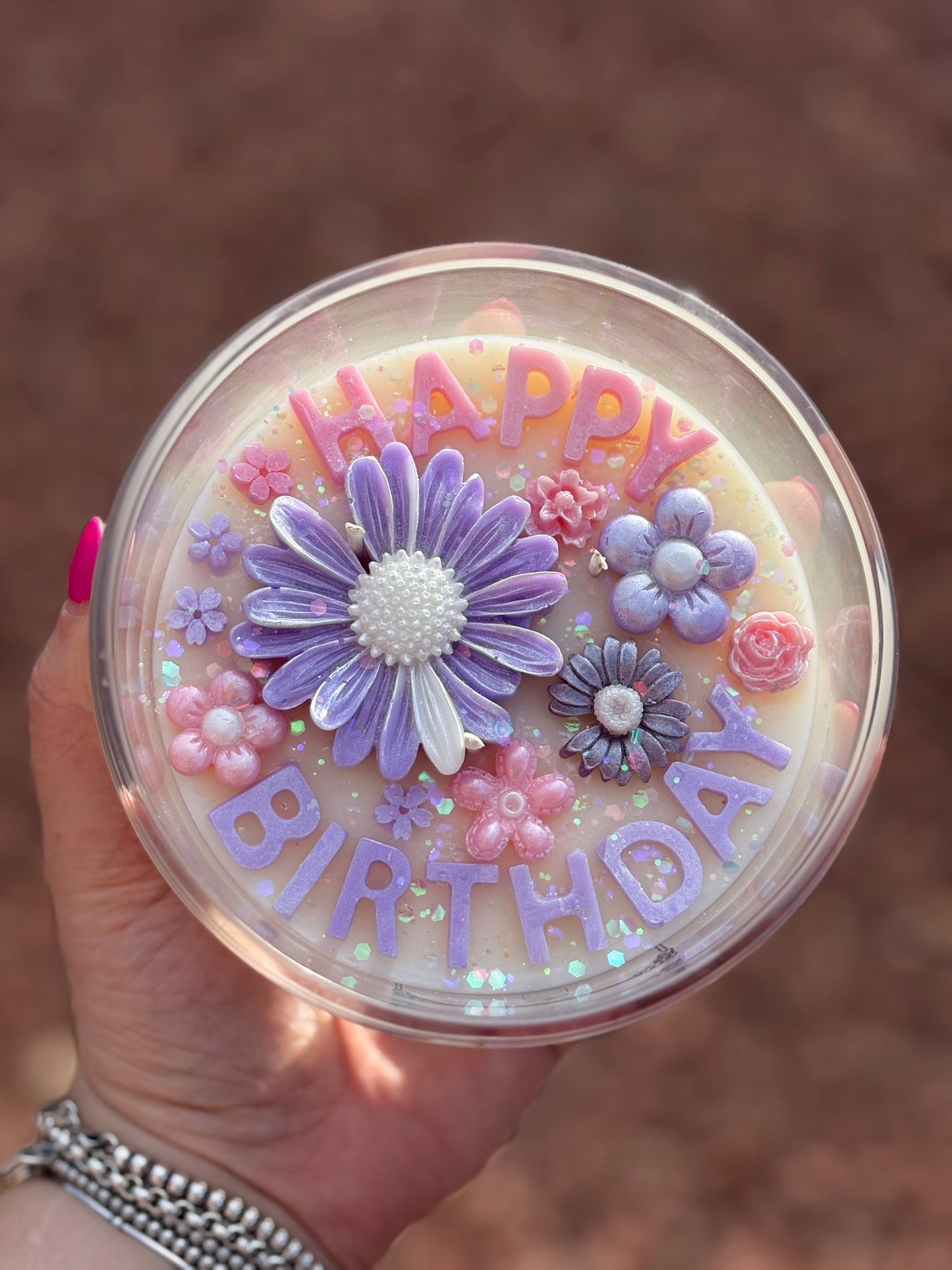 Happy Birthday Flower Kandle