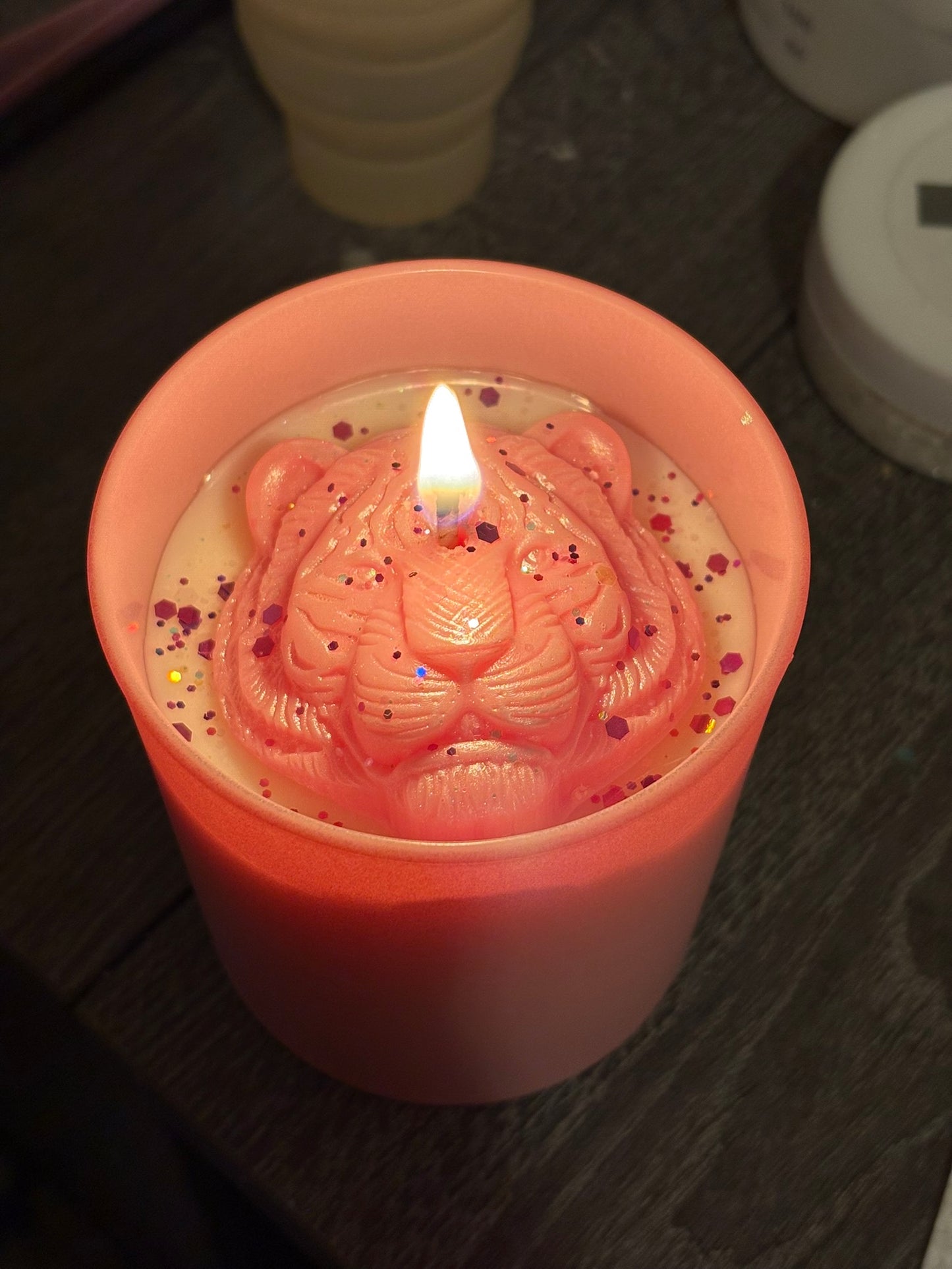 Tiger Kandle in Large Jar